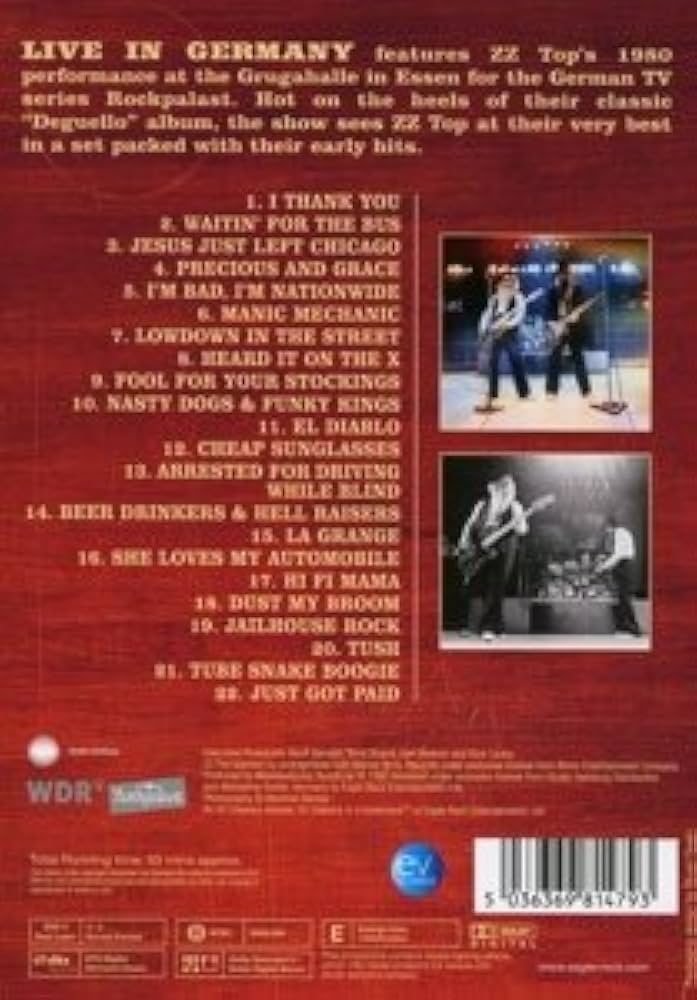SCREW D 『LIVE IN GERMANY』 DVD ZZ Top – Live In Germany 1980 – DVD (DVD-Video, Multichannel